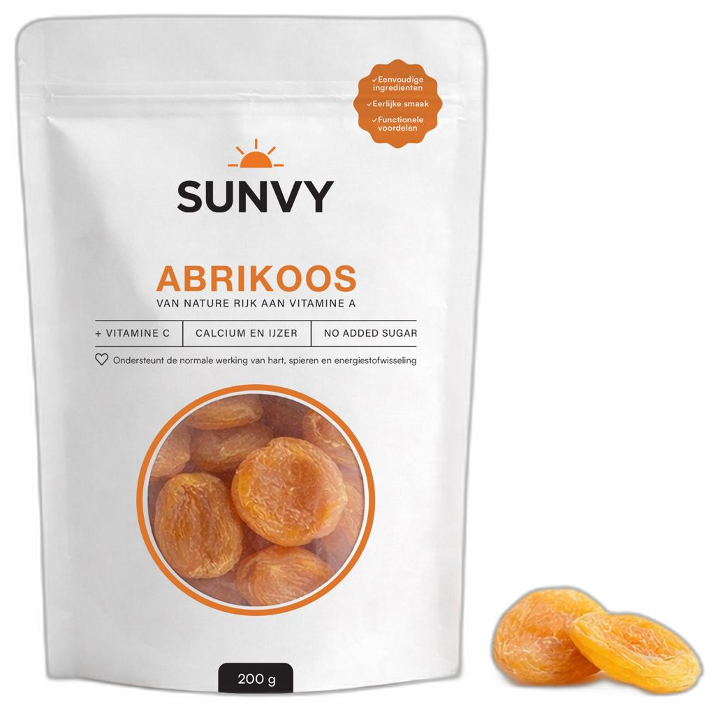 Sunvy Abrikoos - 200g zakje zongedroogde abrikozen